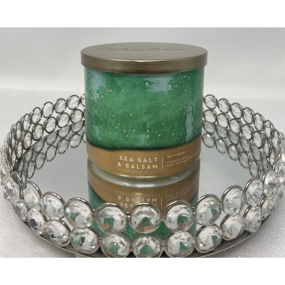 Sea Salt and Balsam Candle White Barn BBW 3 Wick Jar 14.5 oz 411g